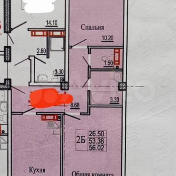 Продается 2-х комнатная квартира, 56 м²