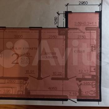 Сдается 2-х комнатная квартира, 55 м²