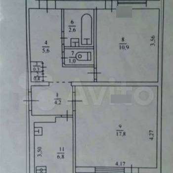 Продается 2-х комнатная квартира, 62 м²
