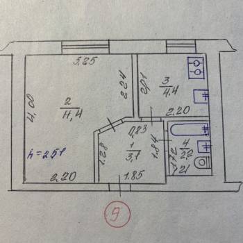 Продается 1-комнатная квартира, 21,1 м²