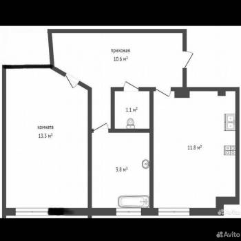 Сдается 1-комнатная квартира, 40,6 м²