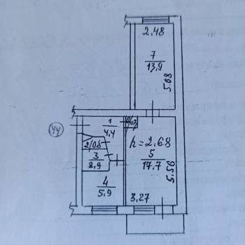Сдается 2-х комнатная квартира, 47 м²