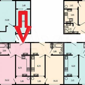 Продается 1-комнатная квартира, 39,1 м²