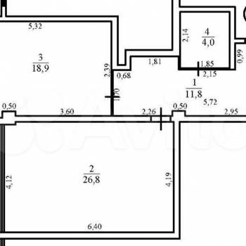 Продается 2-х комнатная квартира, 61,5 м²