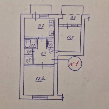 Продается 2-х комнатная квартира, 56 м²