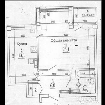 Продается 1-комнатная квартира, 50,4 м²