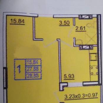 Продается 1-комнатная квартира, 28 м²