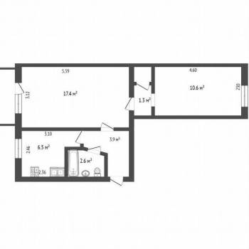 Продается 2-х комнатная квартира, 43,8 м²