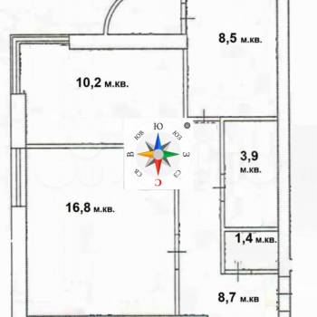 Продается 2-х комнатная квартира, 55,4 м²