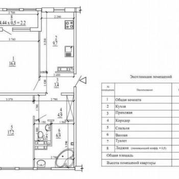 Сдается 2-х комнатная квартира, 63 м²