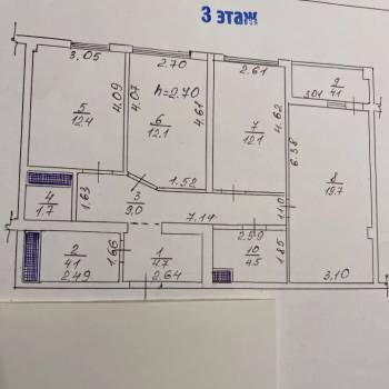 Продается 3-х комнатная квартира, 82,3 м²