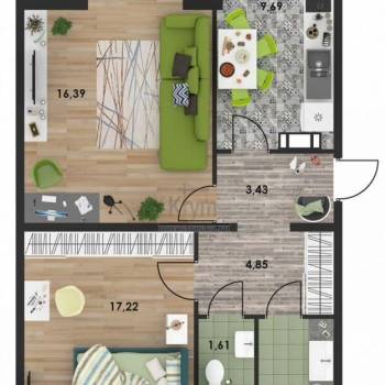 Продается 2-х комнатная квартира, 60 м²