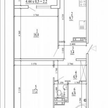 Сдается 2-х комнатная квартира, 60,4 м²