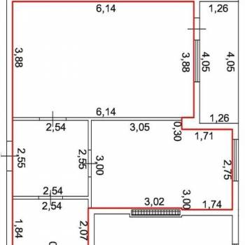 Продается 1-комнатная квартира, 49,2 м²