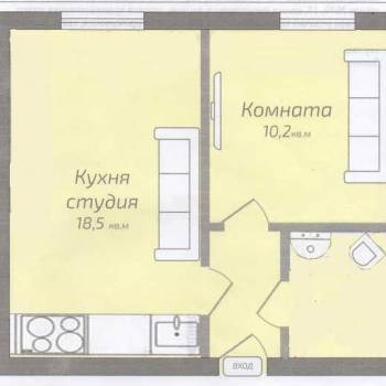 Сдается 1-комнатная квартира, 35,4 м²