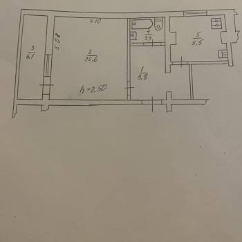 Продается 1-комнатная квартира, 47,4 м²