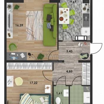 Продается 2-х комнатная квартира, 65 м²
