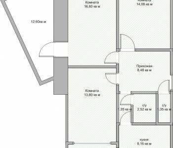 Продается Многокомнатная квартира, 84,4 м²