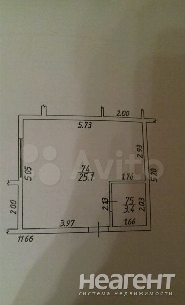 Продается 1-комнатная квартира, 28,5 м²