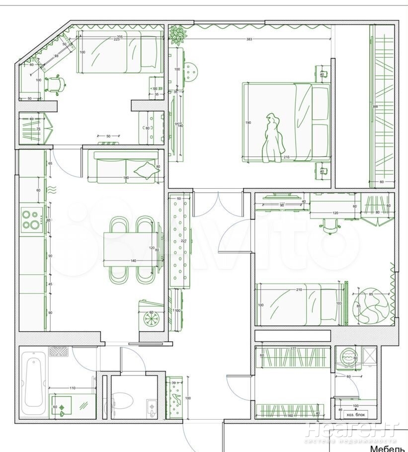 Продается 3-х комнатная квартира, 77 м²