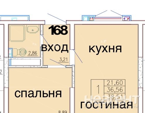 Продается 1-комнатная квартира, 38 м²