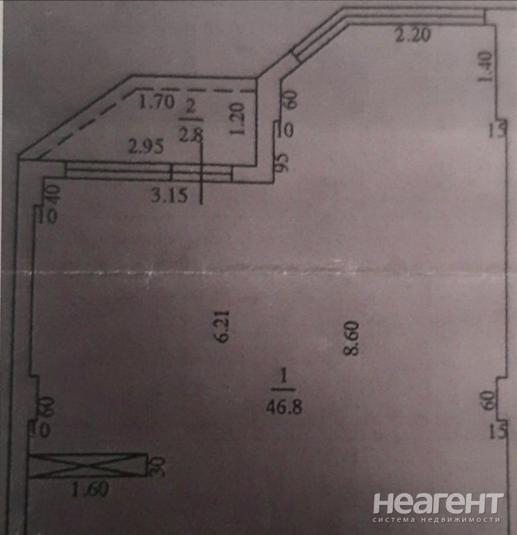 Продается 2-х комнатная квартира, 50 м²