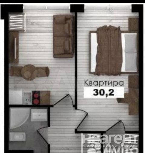 Продается 1-комнатная квартира, 32 м²