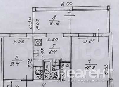 Продается 2-х комнатная квартира, 58,2 м²