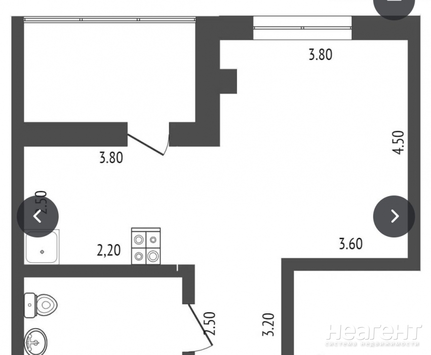 Продается 2-х комнатная квартира, 44 м²