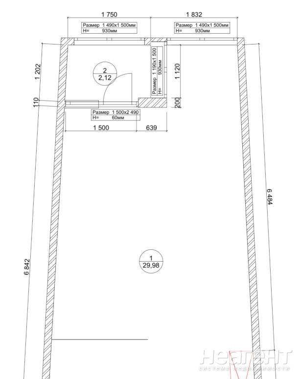 Продается 1-комнатная квартира, 32,1 м²