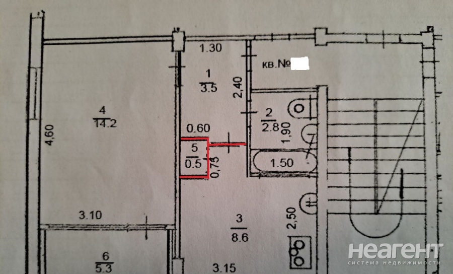 Продается 1-комнатная квартира, 35 м²