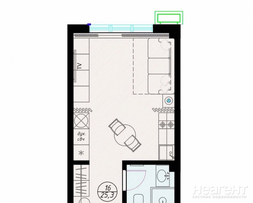 Продается 1-комнатная квартира, 25 м²