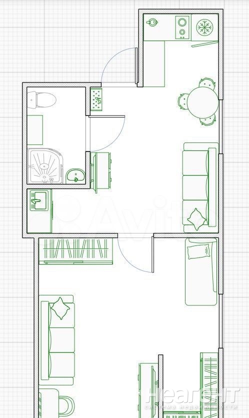 Продается 1-комнатная квартира, 33,9 м²