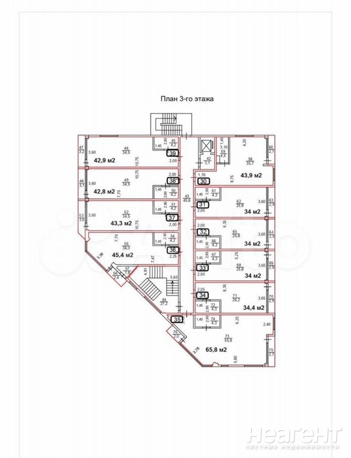 Продается 1-комнатная квартира, 42,9 м²