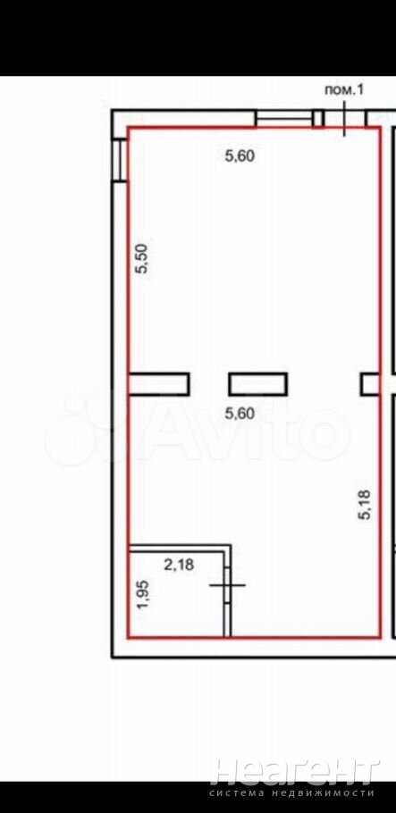 Продается 1-комнатная квартира, 61,8 м²