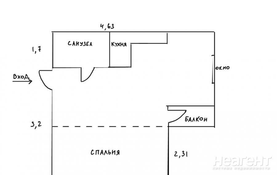 Продается 1-комнатная квартира, 22,5 м²