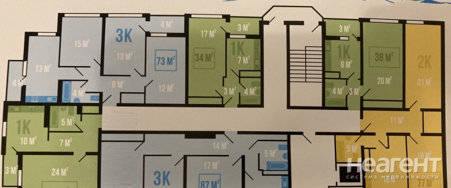 Продается 2-х комнатная квартира, 73,5 м²