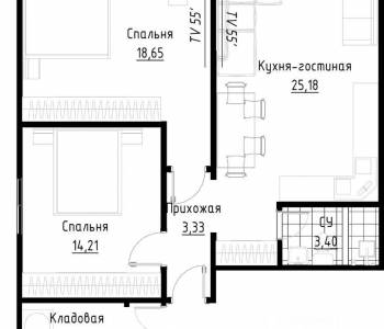 Продается 2-х комнатная квартира, 70 м²