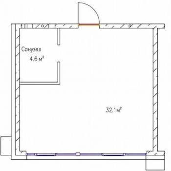 Продается 1-комнатная квартира, 36,7 м²