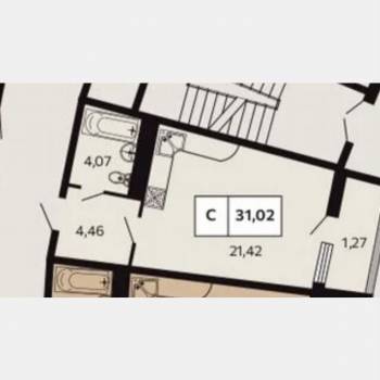 Продается 1-комнатная квартира, 31 м²