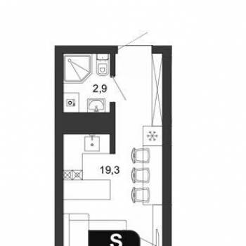 Продается 1-комнатная квартира, 24,1 м²