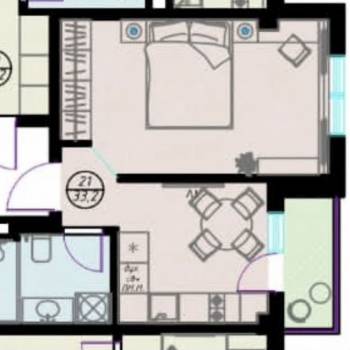 Продается 1-комнатная квартира, 33 м²