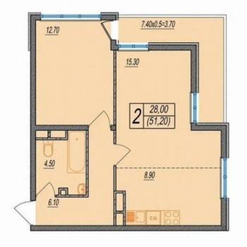 Продается 2-х комнатная квартира, 58 м²