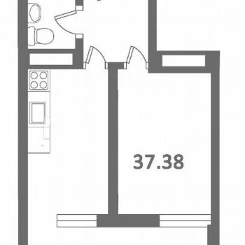 Продается 1-комнатная квартира, 37,4 м²