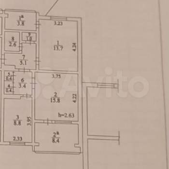 Продается 3-х комнатная квартира, 63,4 м²