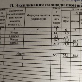 Продается 2-х комнатная квартира, 55,1 м²
