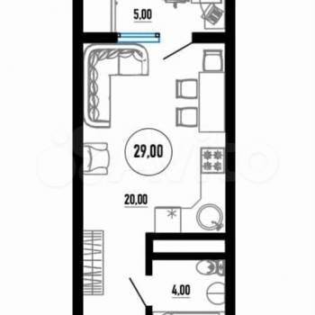 Продается 1-комнатная квартира, 28,4 м²