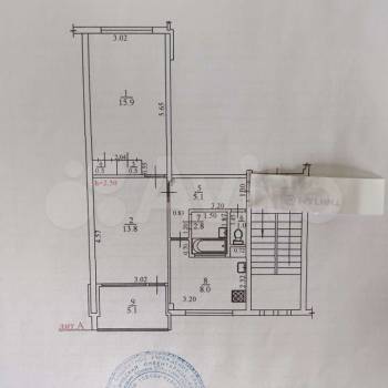 Продается 2-х комнатная квартира, 53 м²