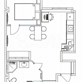 Продается 1-комнатная квартира, 37,1 м²