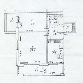 Продается 2-х комнатная квартира, 55 м²